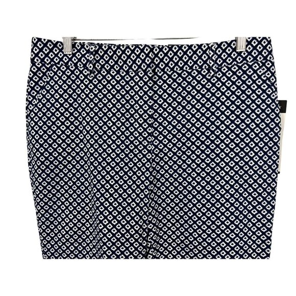 Rafaella Women Classic Fit Pants Size 12 Navy White Stretch Crop Stretch NWT new - Picture 2 of 7